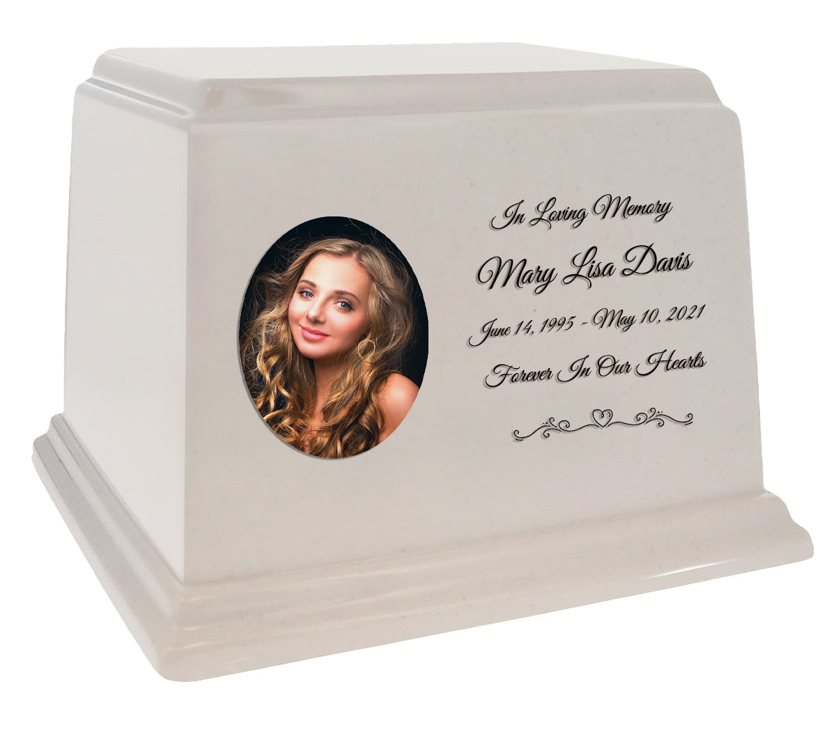 Cream Photo Granite Large Adult or Medium Urn