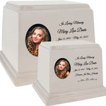 Cream Photo Granite Large Adult or Medium Urn