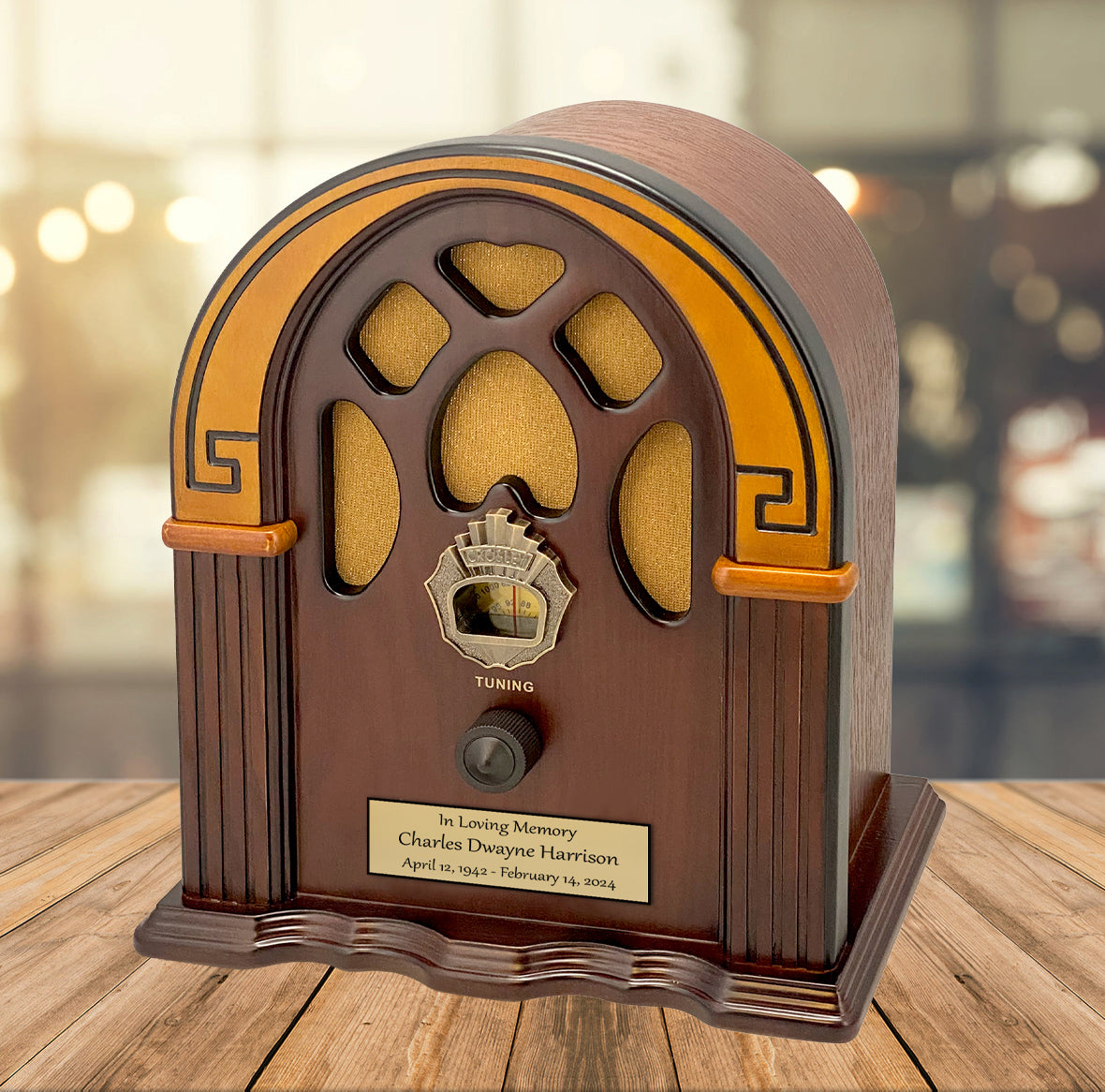 Crosley Old Time Cathedral Radio Adult Urn - Free Name Plate