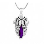 Cross Angel Wings Purple Ash Jewelry Urn - Love Charms™ Option