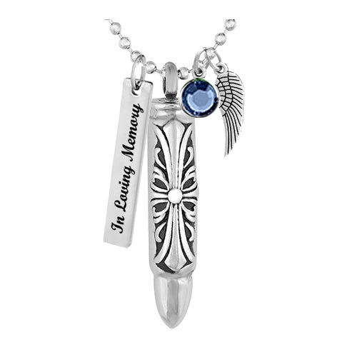 Cross Bullet Ash Urn - Love Charms Option