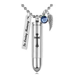 Cross Bullet Magnum Pendant Keepsake Urn - Love Charms Option