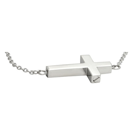 Cross Chain Stainless Ash Urn