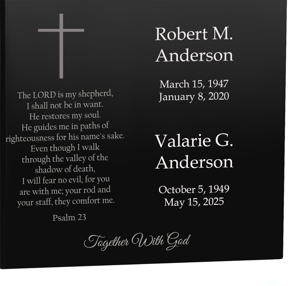 Christian Path Companion Urn - Psalm 23 - Together With God - Urn For Two Adults - Vault Option