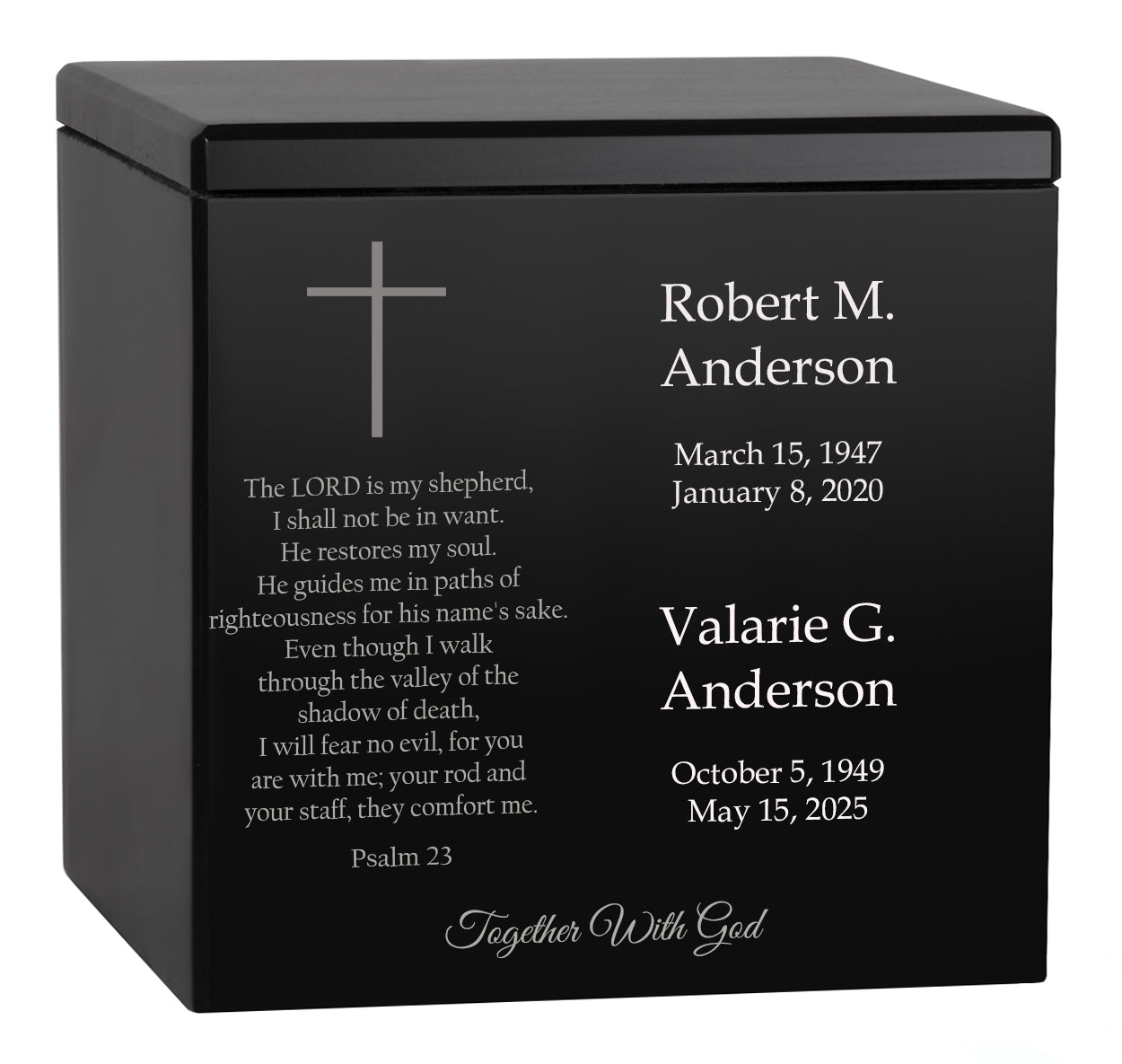 Christian Path Companion Urn - Psalm 23 - Together With God - Urn For Two Adults - Vault Option
