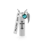 Cross Cylinder Pendant Keepsake Urn - Love Charms Option
