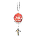 Rose Cross Urn & Photo Medallion Christmas Ornament