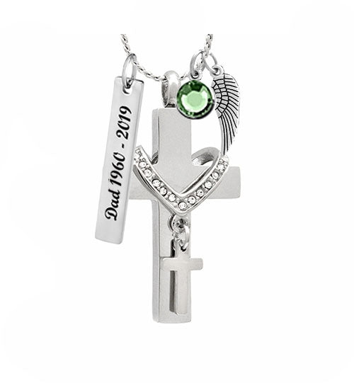 Cross Of Love Pendant Urn - Love Charms Option