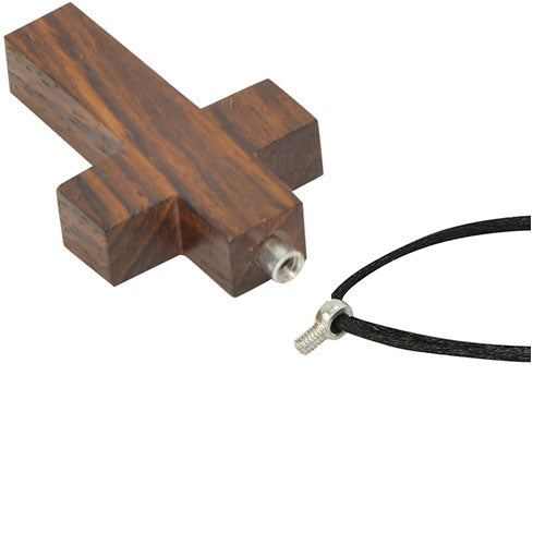 Wooden Cross Pendant Urn Engraved