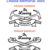 Toolbox Red Cremation Urn - Crossed Tools Option