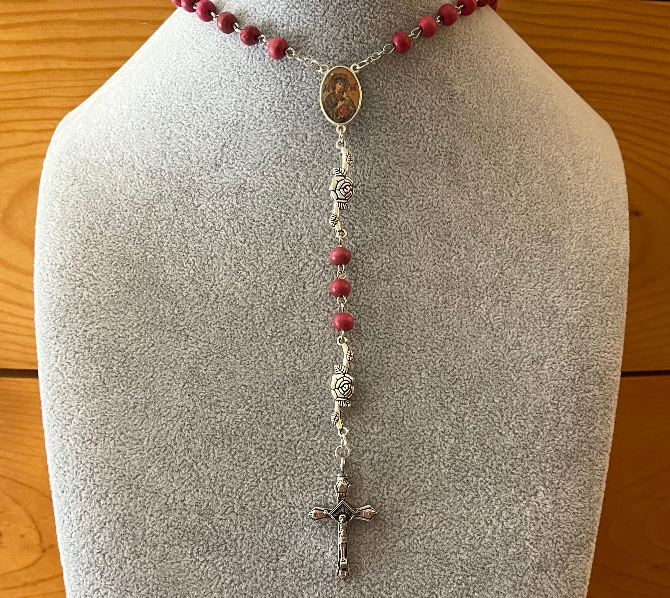 Crown of Roses Scented Rosary Necklace Urn