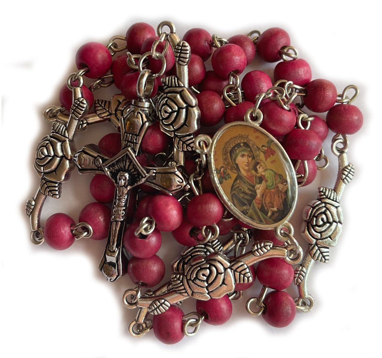 Crown of Roses Scented Rosary Necklace Urn