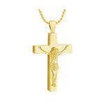 Crucifix 10KT or 14KT Gold Cremation Jewelry Urn - SHIPS NOW