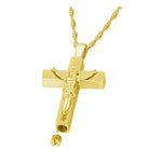 Crucifix Gold Ash Pendant Urn 