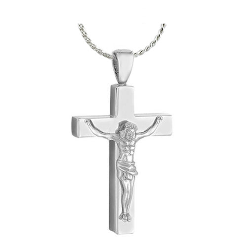 Crucifix Cremation Ash Pendant Urn - Love Charms Option
