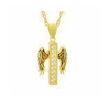 Crystal Winged Gold Cross Ash Urn - Love Charms™ Option