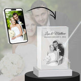 3D Crystal Medium Rectangle Photo - Engraving & Light Base Options