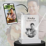 3D Crystal Medium Rectangle Photo - Engraving & Light Base Options