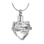 Crystal Always & Forever Heart Stainless Ash Urn - Love Charms Option
