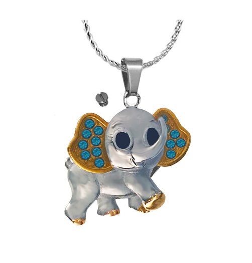 Blue Baby Elephant Pendant Urn - Love Charms™ Option