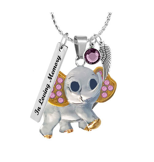 Pink Baby Elephant Pendant Urn - Love Charms™ Option