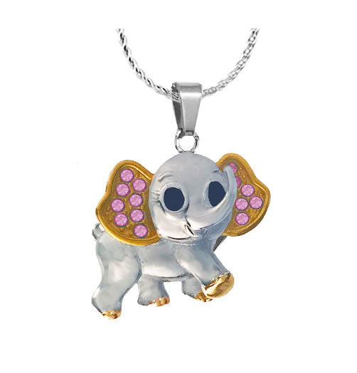 Pink Baby Elephant Pendant Urn - Love Charms™ Option