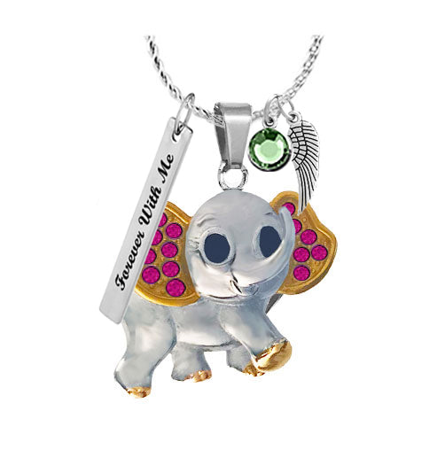 Raspberry Baby Elephant Pendant Urn - Love Charms™ Option