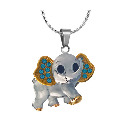 Blue Baby Elephant Pendant Urn - Love Charms™ Option