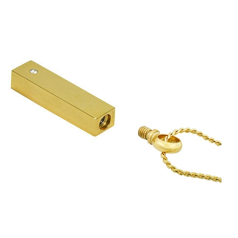 Gold Bar Crystal Ash Pendant Urn - Love Charms Option