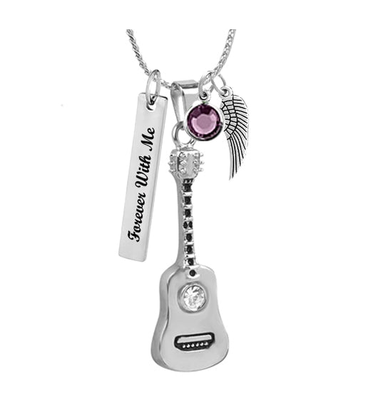 Crystal Guitar Ash Pendant Urn