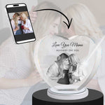 3D Crystal Large Heart Photo - Engraving & Light Base Options