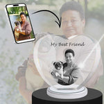 3D Crystal Large Heart Photo - Engraving & Light Base Options