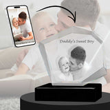 3D Crystal Large Mountain Photo - Engraving & Light Base Options