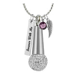 Microphone Crystal Pendant Urn - Love Charms Option