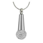 Microphone Crystal Pendant Urn - Love Charms Option