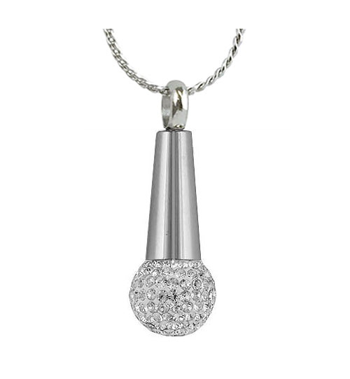 Microphone Crystal Pendant Urn - Love Charms Option