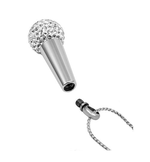 Microphone Crystal Pendant Urn