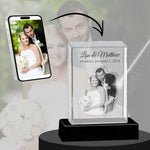 3D Crystal Large Ultra Rectangle Portrait Photo - Engraving & Light Base Options