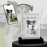 3D Crystal Large Ultra Rectangle Portrait Photo - Engraving & Light Base Options