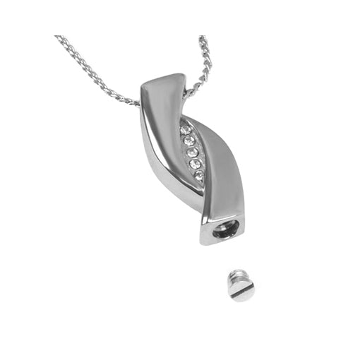 Slider Crystal Stainless Ash Urn - Love Charms option