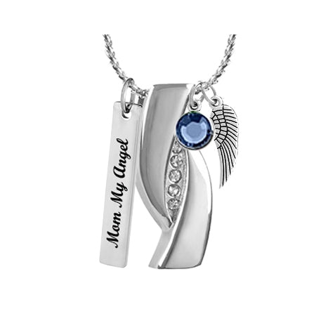 Slider Crystal Stainless Ash Urn - Love Charms option