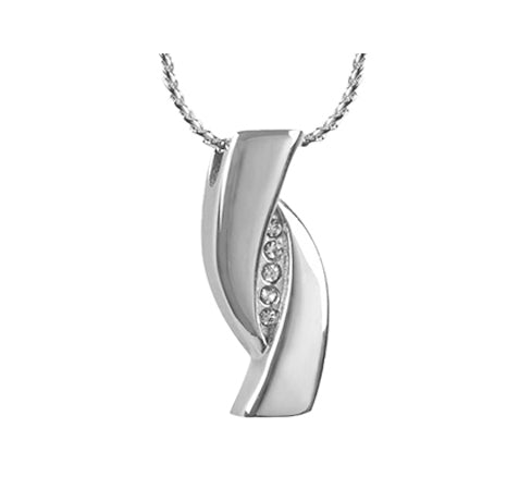 Slider Crystal Stainless Ash Urn - Love Charms option
