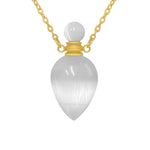 White Cat's Eye Teardrop Gold Ash Jewelry Urn - Love Charms® Option