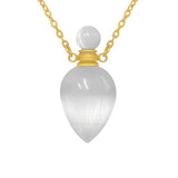 White Cat's Eye Teardrop Gold Ash Jewelry Urn - Love Charms® Option