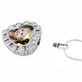 Color Photo Crystal Heart Urn Pendant - Love Charms Option