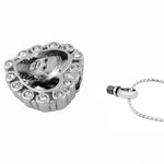 Black & White Photo Crystal Heart Urn Pendant - Love Charms Option