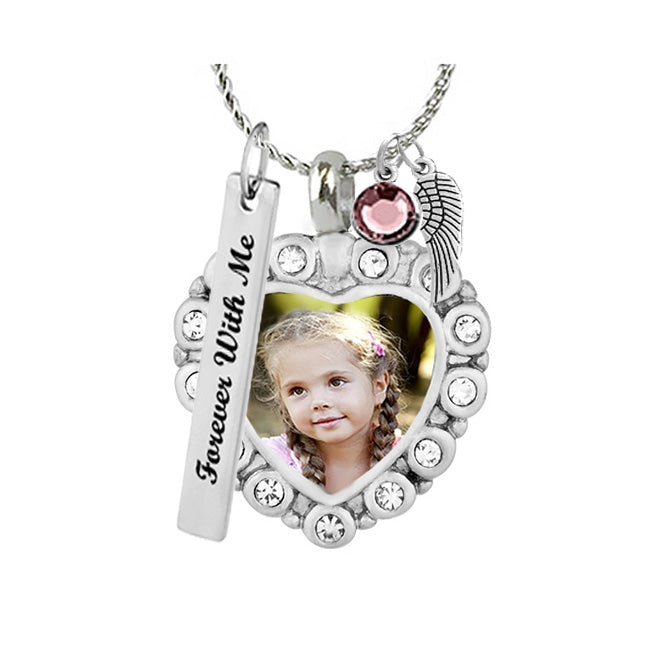 Color Photo Crystal Heart Pendant Jewelry Urn - Love Charms®  Option
