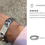 Cuban Link Men's Bracelet Cremation Urn - 7 1/2" 8" or 9" 