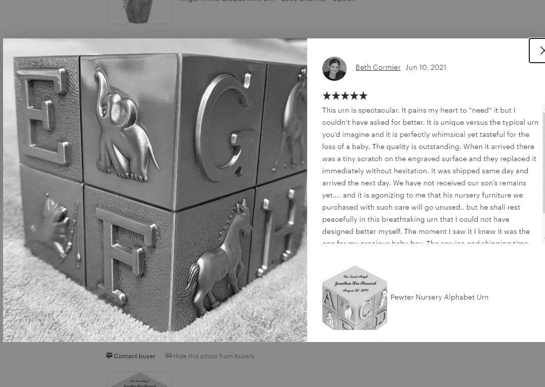 Nursery Block Pewter Urn