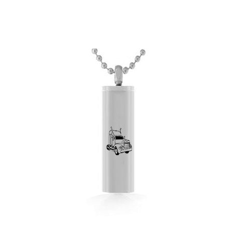 Semi Truck Cylinder Pendant Keepsake Urn - Love Charms Option